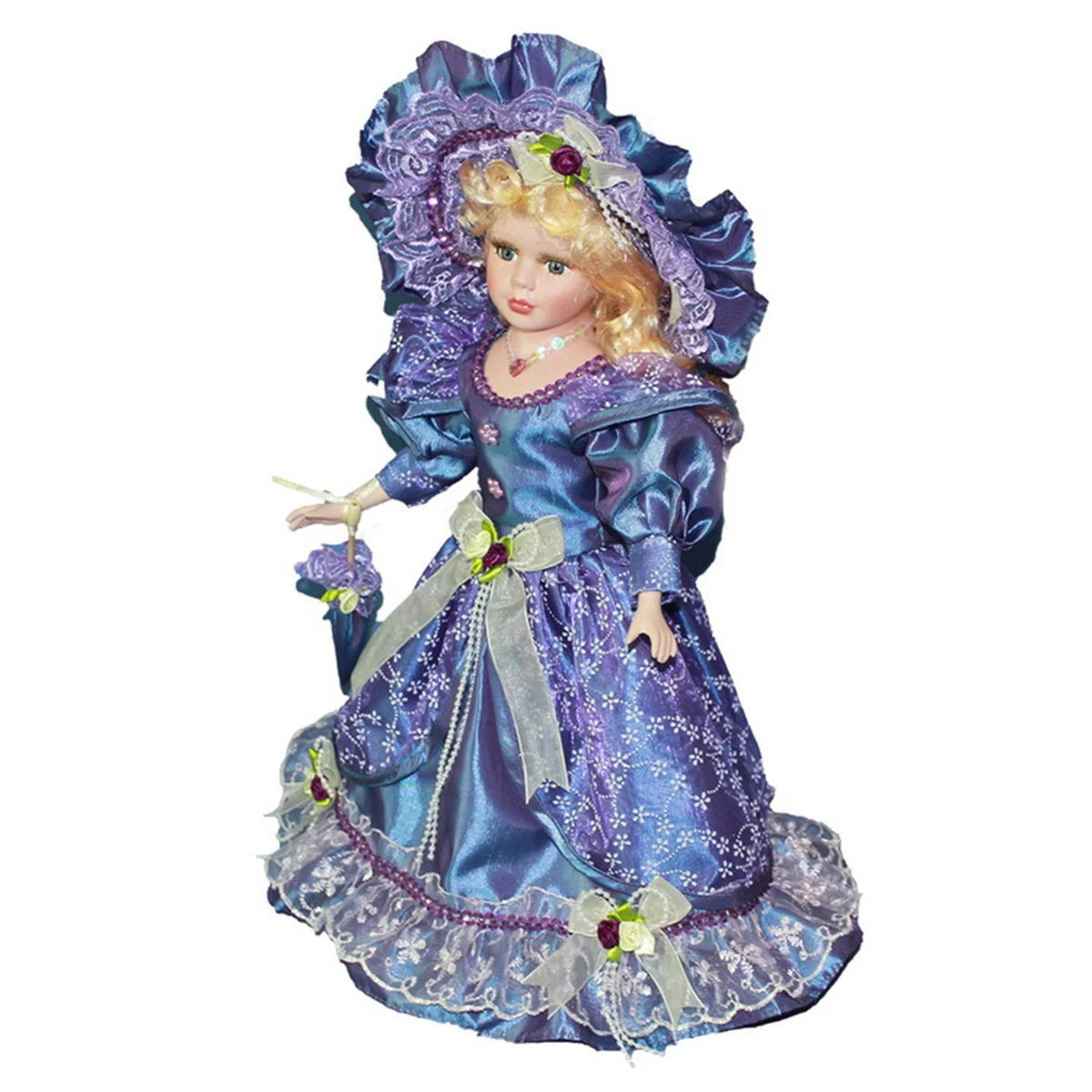 Violet Porcelain Dollhouse Lady with Dress Q50333