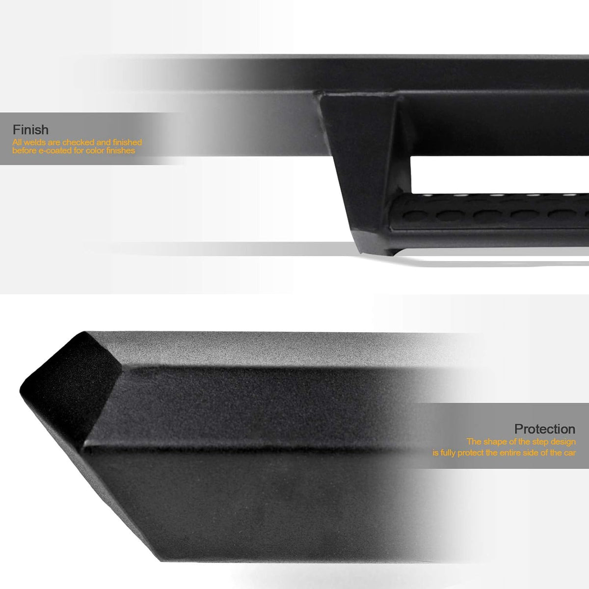 Matte Black Nerf Bars Running Boards for Ford F150 SuperCrew Cab T262
