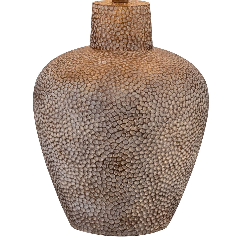 Brown Table Lamp with Off White Empire Shade D8740