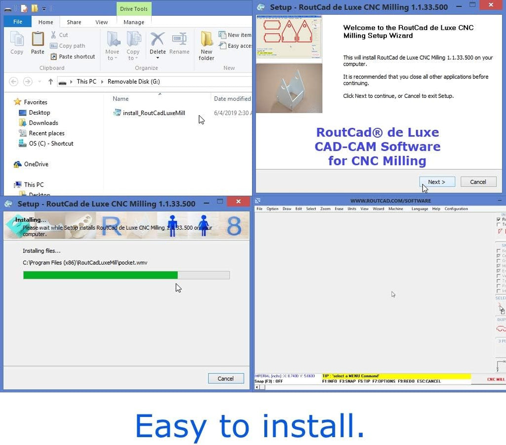 CNC Mill Software with Tutorial Videos, Pack of 2 Q121