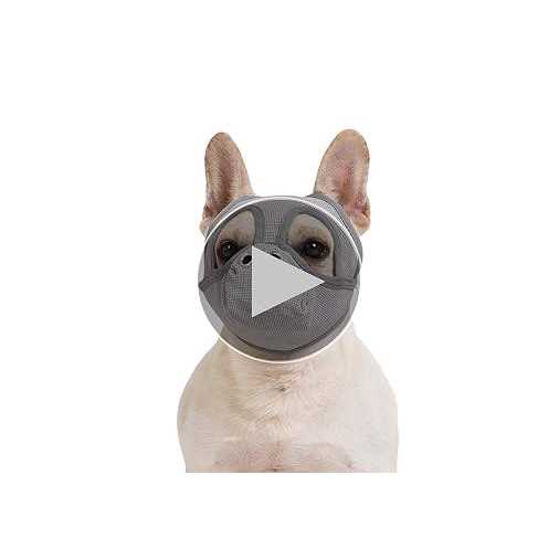 Short Snout Dog Muzzle Adjustable Breathable Mesh J4933