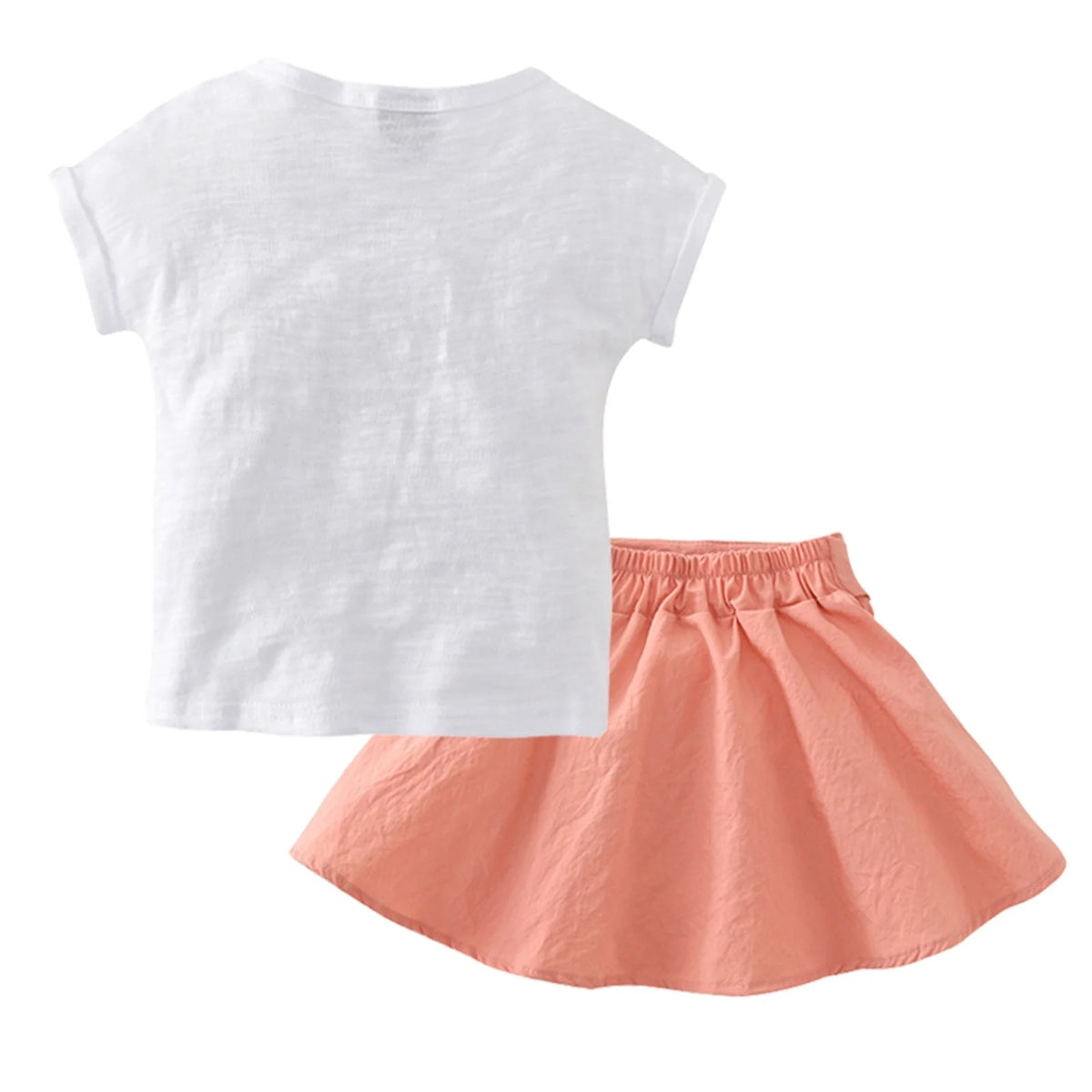 2Pcs Kids Print T Shirt Short Sleeve Tops Mini Skirts Outfits O45735
