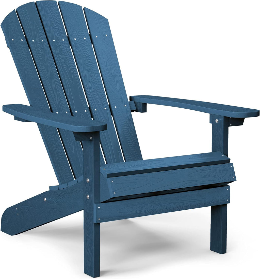 Adirondack Chairs Set of 2 Plastic Weather Resistant Grey V808091