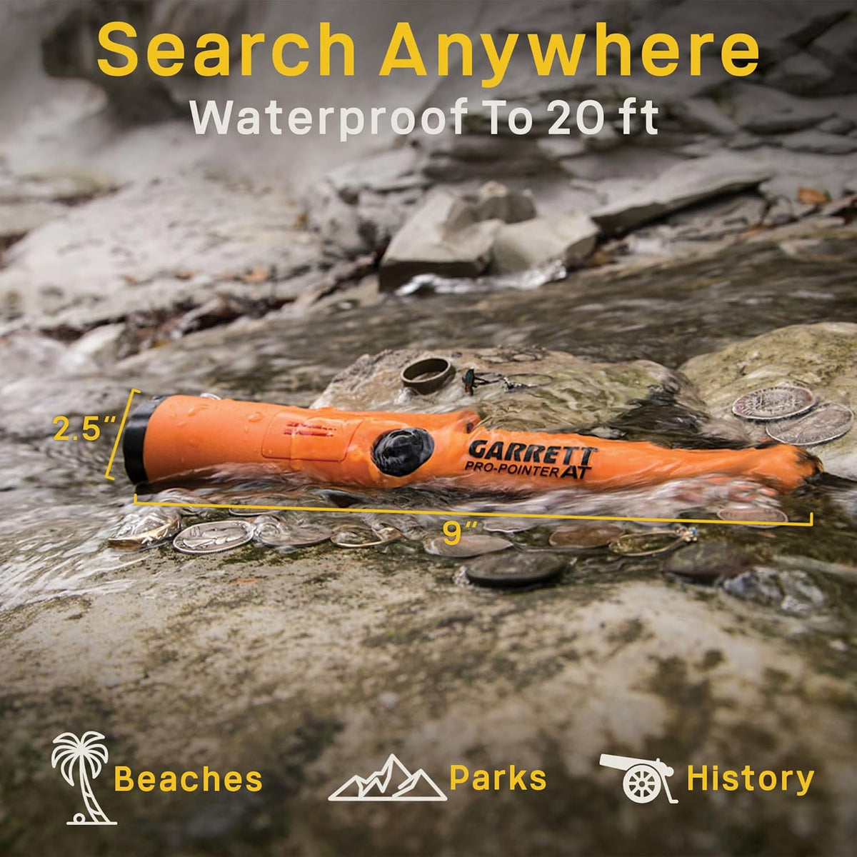 Waterproof Metal Detector with Camo Pouch N647368