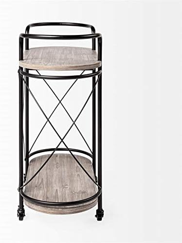 Black Two Tier Metal Bar Cart S859602
