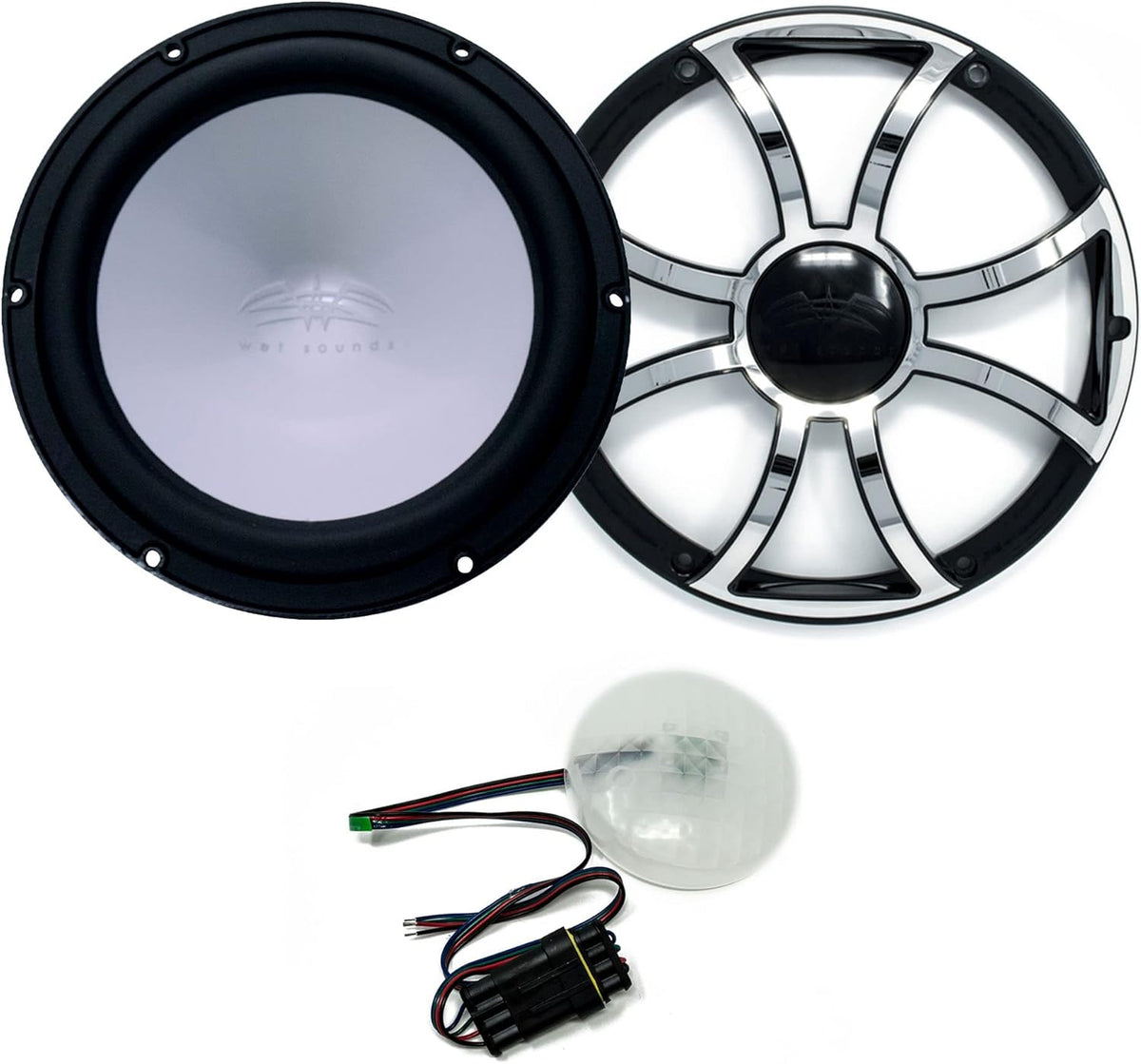 8" Black 4-Ohm Subwoofer with Subwoofer Grill with RGB LED kit C7731