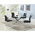 Glass Top Dining Set with 4 Cantilever Side Chairs O2295