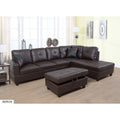Brown Faux Leather 3 Pc Sectional Sofa Set T134