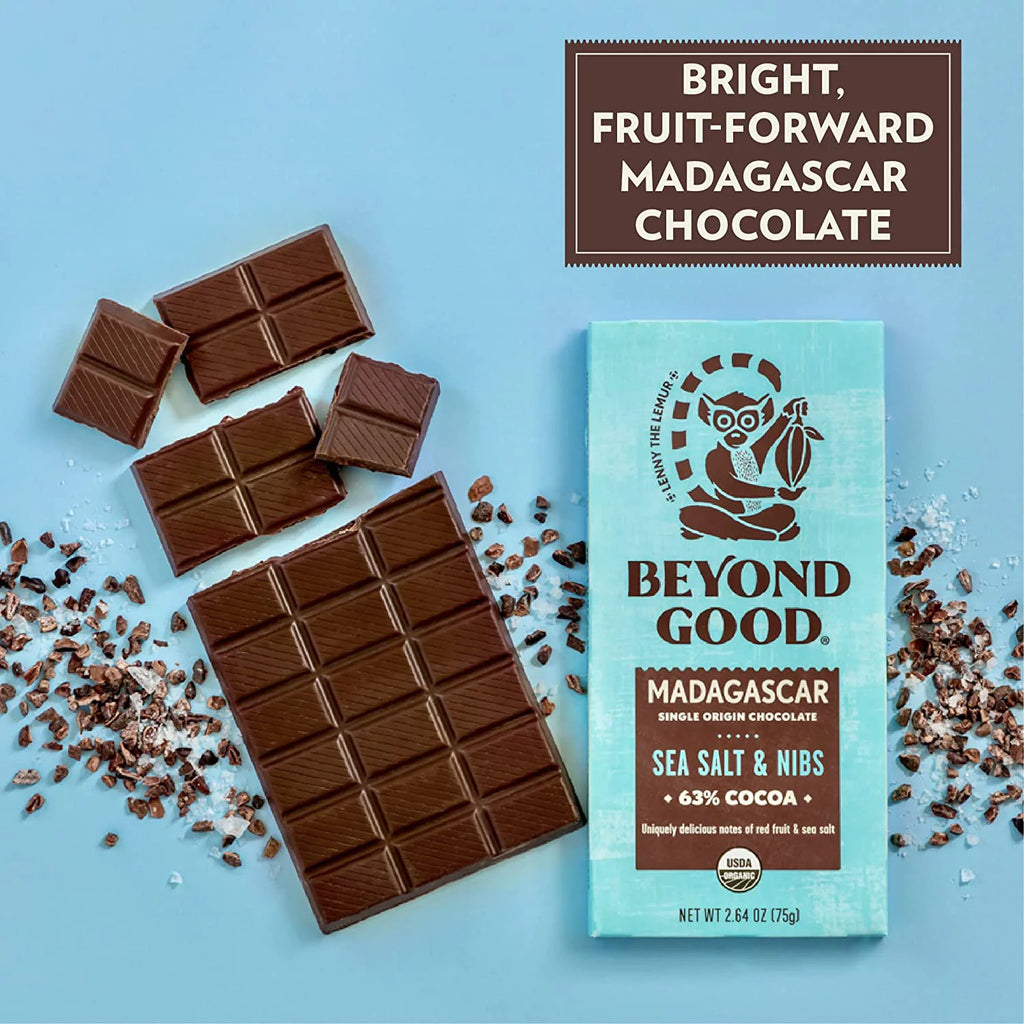 Sea Salt & Nibs Dark Chocolate Bars 10 Pack S3826