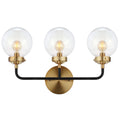 Black/Brass 3-Light Wall Sconce Q4961