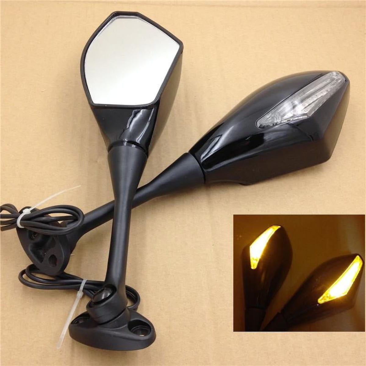 Turn Signal Mirrors For Honda CBR 600RR CBR1000RR Gloss Black J306
