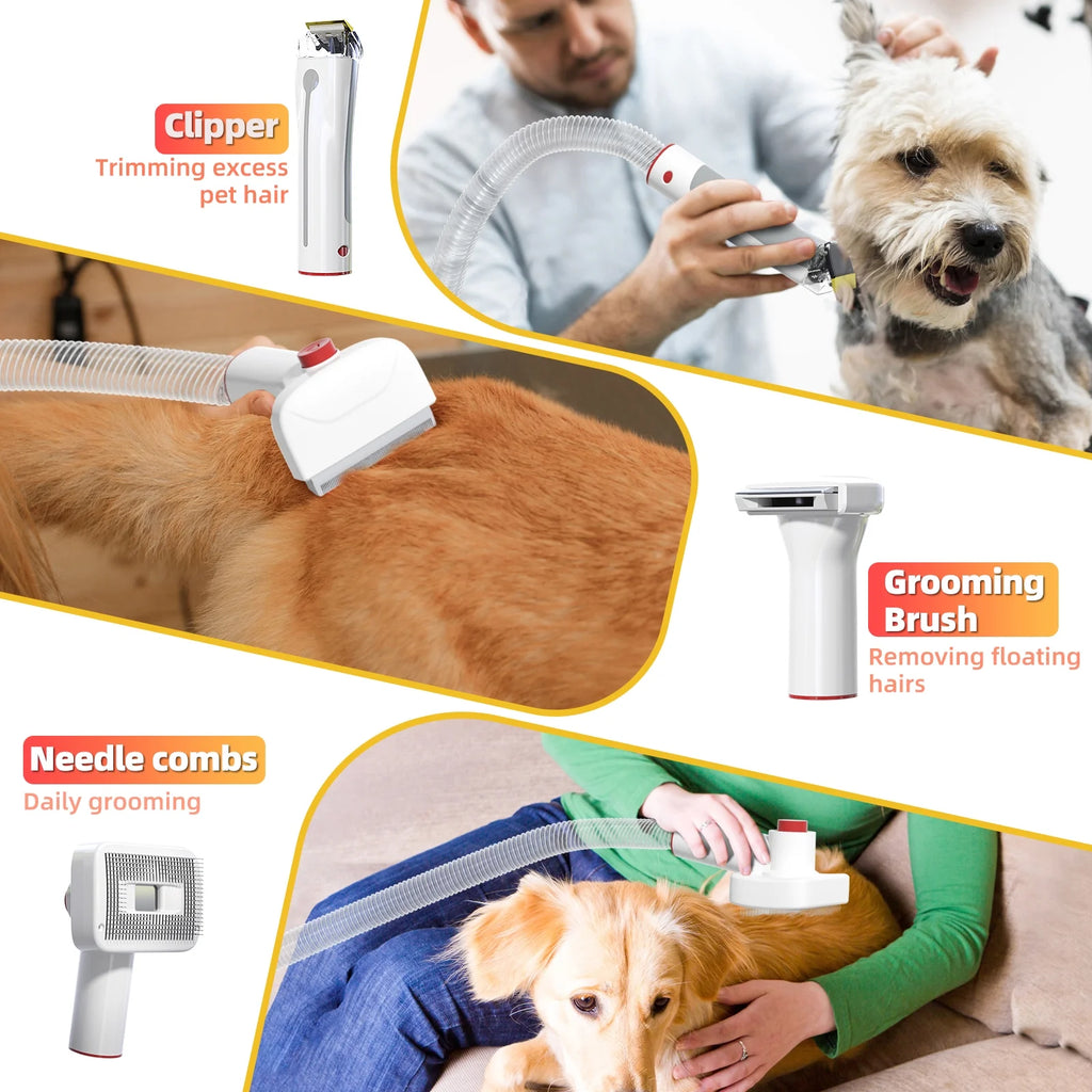 Dog Grooming Vacuum Kit with Clipper & Brush H714