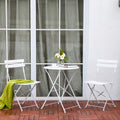 White Folding Steel Patio Bistro Set L1857