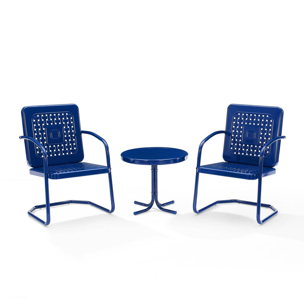 Navy 3-Piece Metal Patio Conversation Set R948840