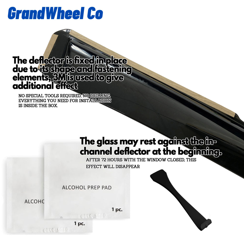 Smoke Tinted in-Channel Side Window Vent Visor Deflectors Rain Guards 4 pcs O970