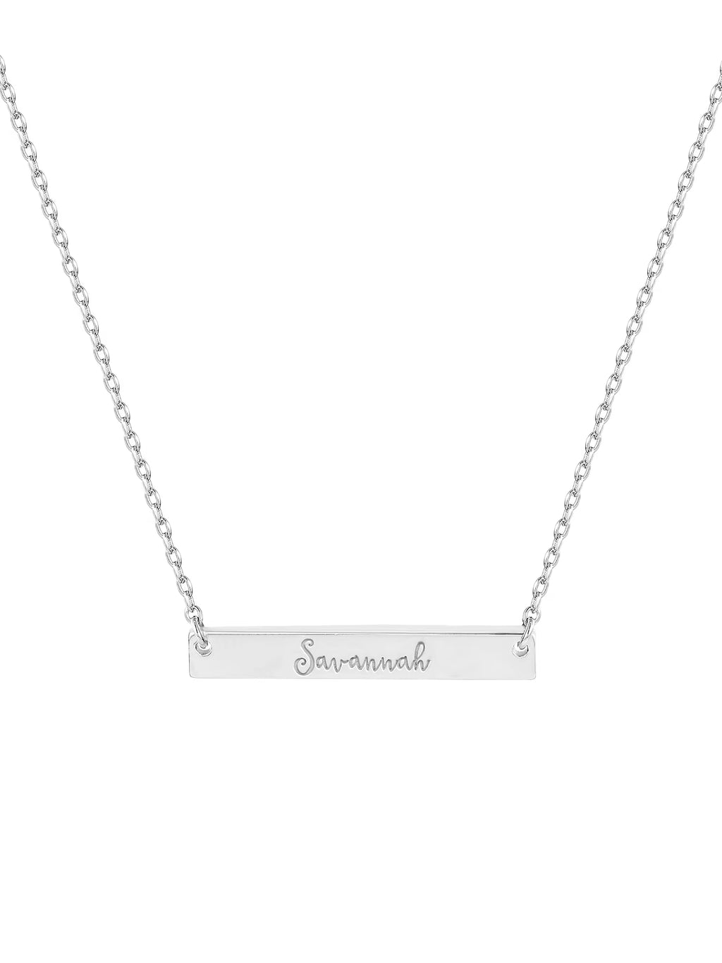 Sterling Silver Mini Bar Name Necklace L737