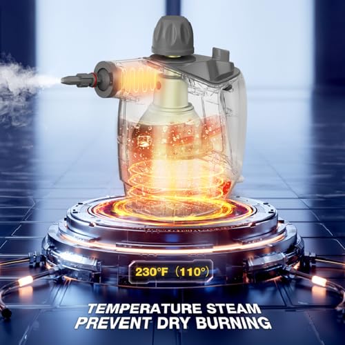 Handheld Steam Cleaner with 16 PCS Accessory & Safety Lock, 500ML White T168