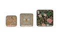 Square Enameled Acacia Wood Trays, Set of 3 Sizes B880