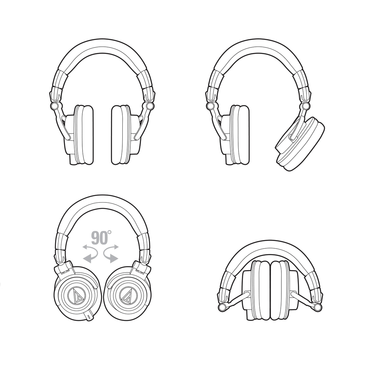 Closed-Back Monitor Headphones Black V819665