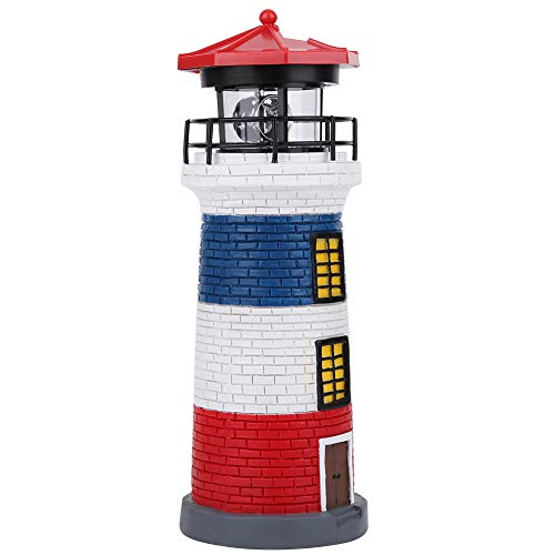 LED Solar Lighthouse Statue Rotating Lawn Decorations G871401