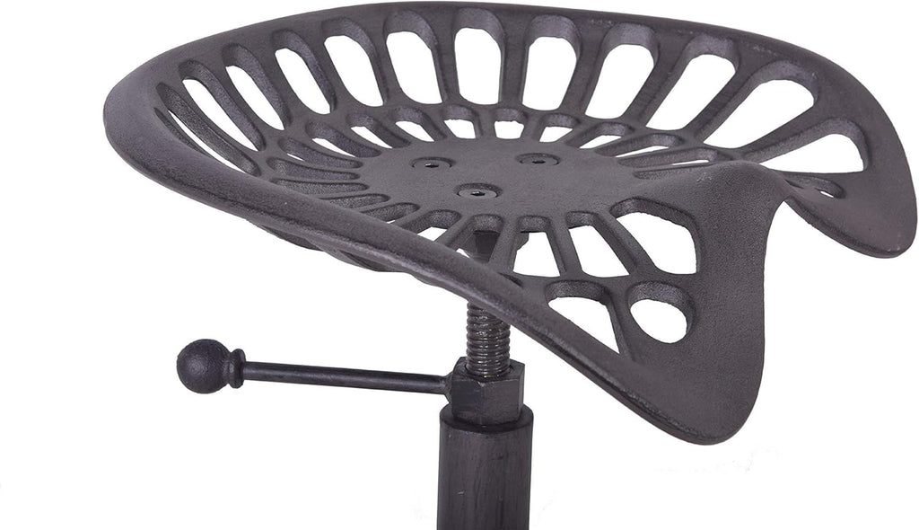 Industrial Bar Stool with Cast Iron Tractor Seat C7927
