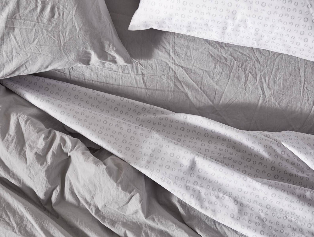 Organic Crinkled Percale Sheet Set Full Shadow W4222