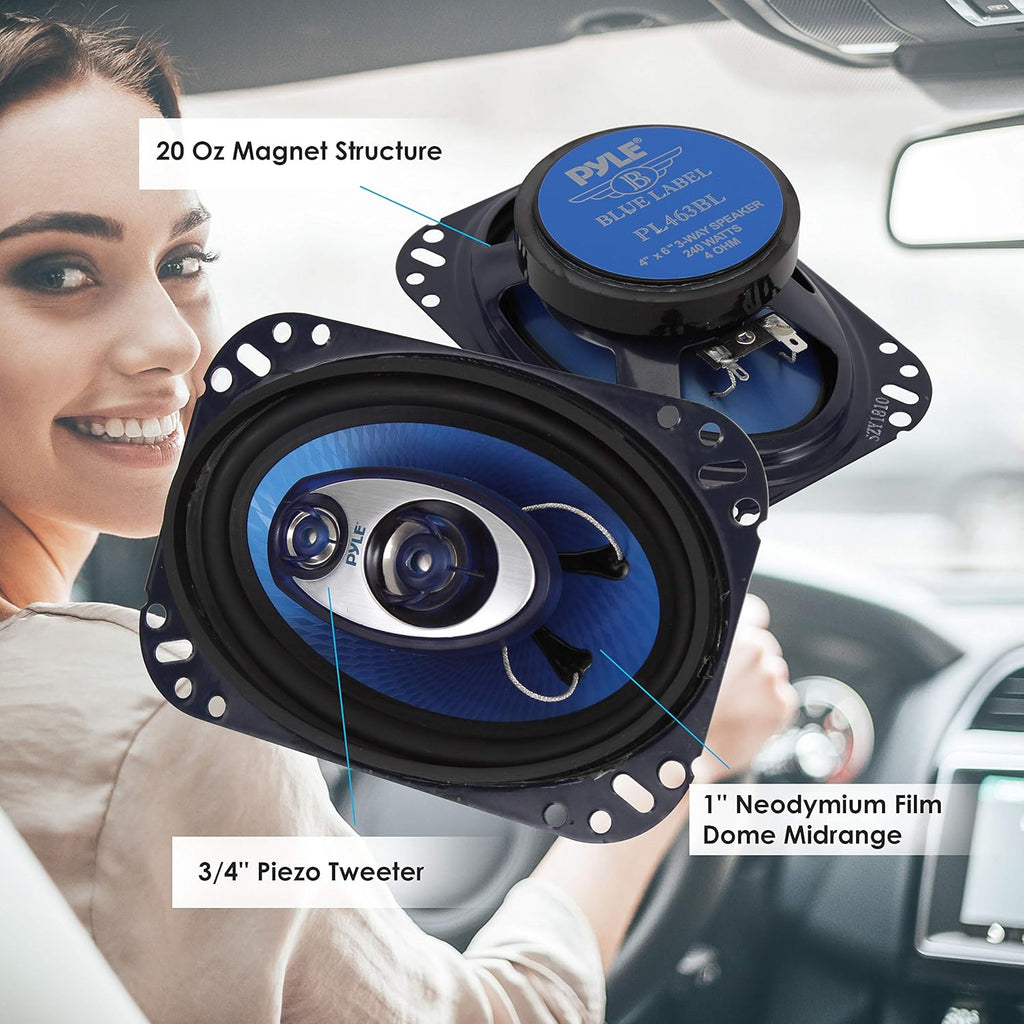 4'' x 6'' Three Way 240 Watt Car Speaker System N368804