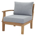 Grey Natural Wood Outdoor Sofa End Chair D373190