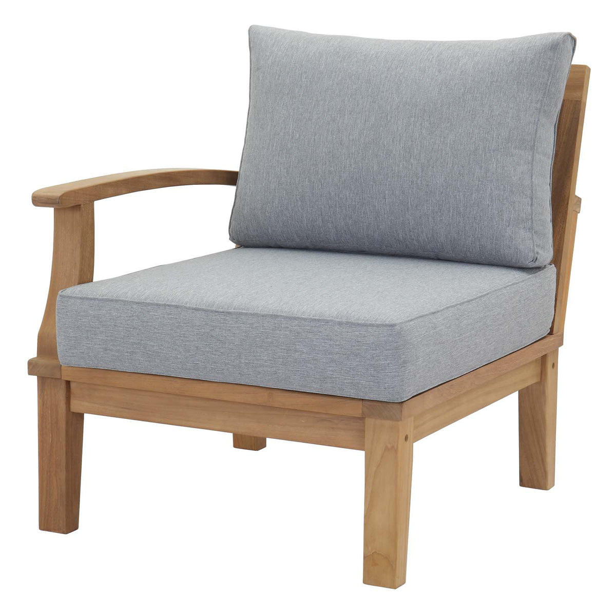 Grey Natural Wood Outdoor Sofa End Chair D373190