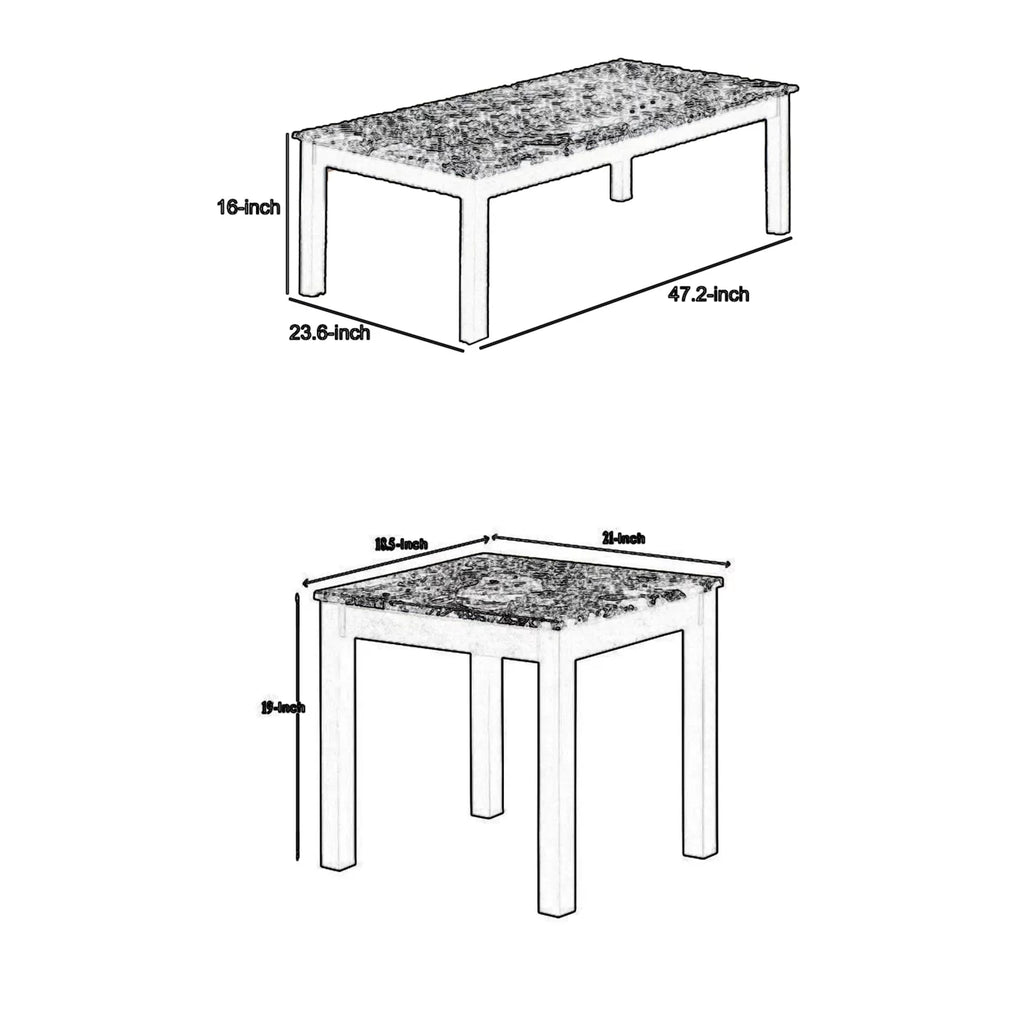 3 Piece Faux Marble Cocktail and End Table R73914
