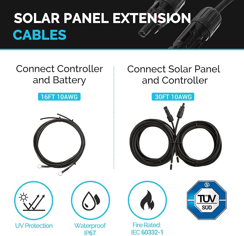 400 Watts 12 Volts Monocrystalline Solar RV Kit with 30A PWM Charge Controller Z5501