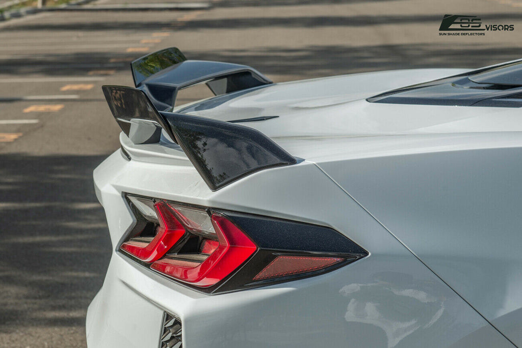 Painted Carbon Flash Metallic ABS Plastic Rear Trunk Lid Wing Spoiler Add-On Wickers Pair Z543