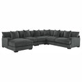 Dark Gray Chenille 5-Piece Modular Sectional Sofa with Left Chaise G53114
