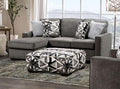 Gray Linen-like Fabric Living Room Set 3pcs Y56160