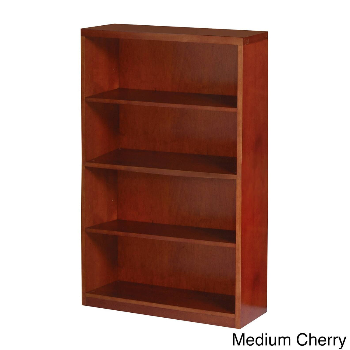 Medium Cherry Wood Veneer Four-Shelf Bookcase U3727