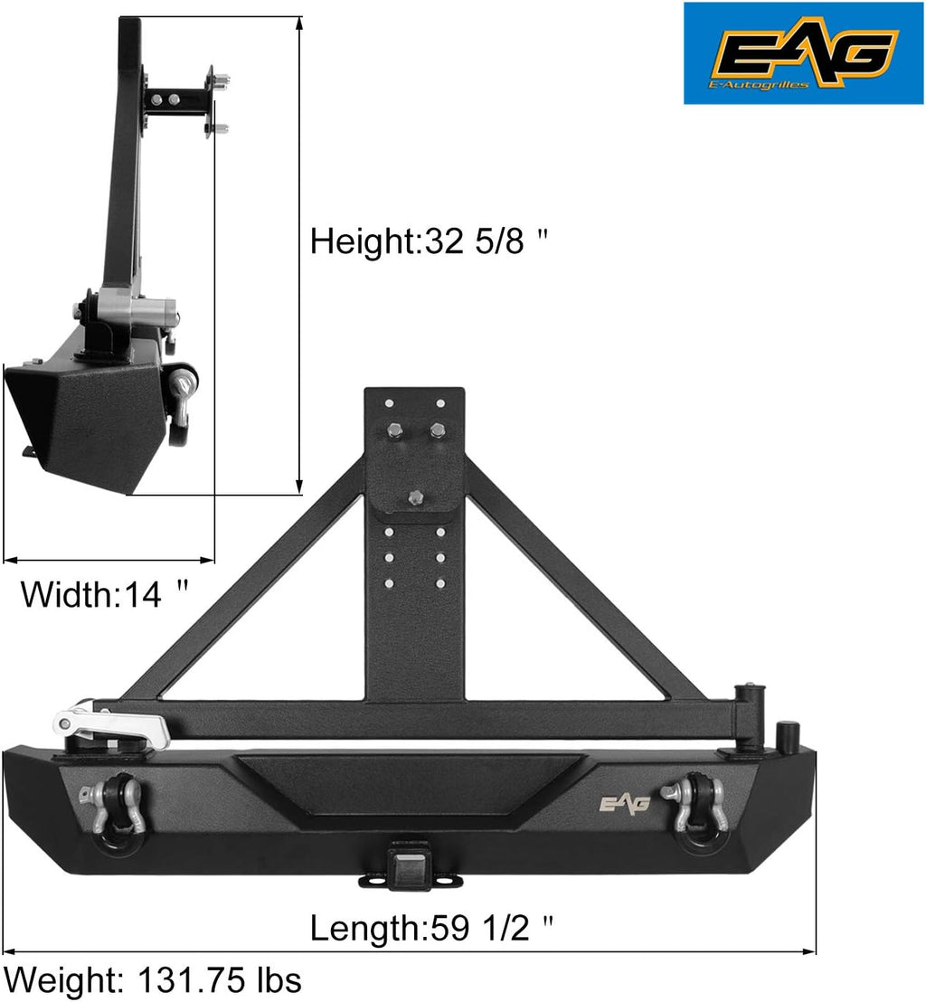 Steel Rear Bumper with Tire Carrier B6544