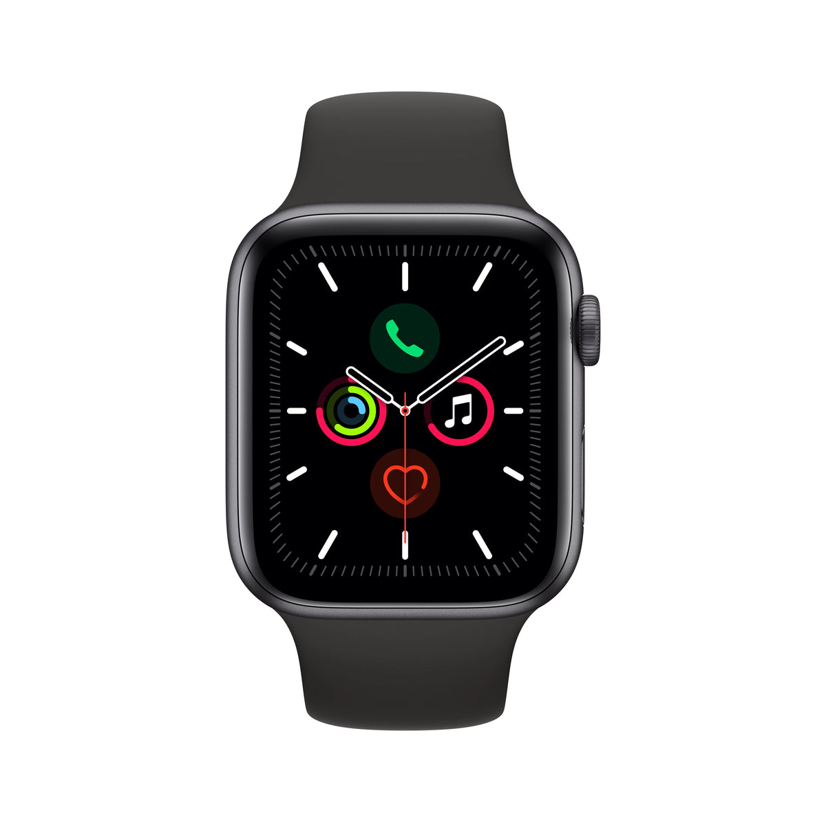 Restored 44mm GPS Space Gray Aluminum Case Black Sport Band Watch O34610