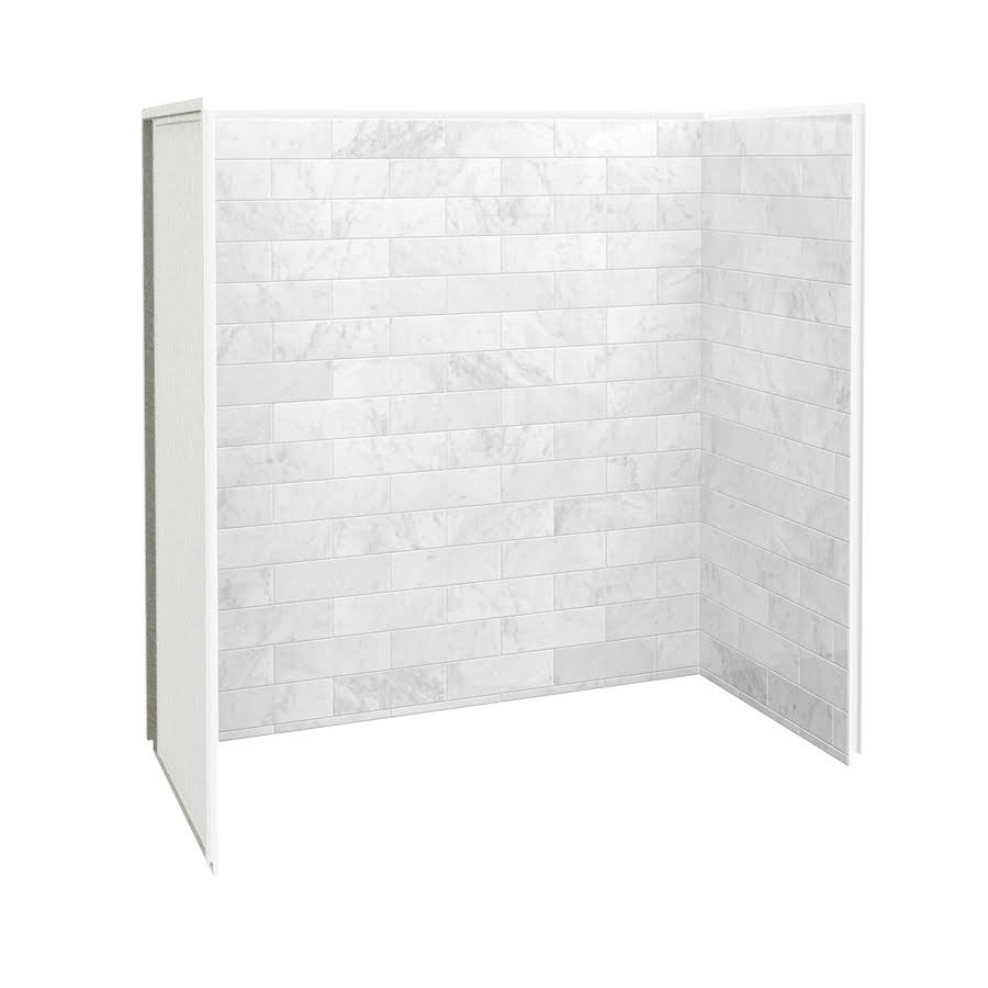 Marble Carrara Fiberglass/Plastic Composite Bathtub Wall Surround R646743