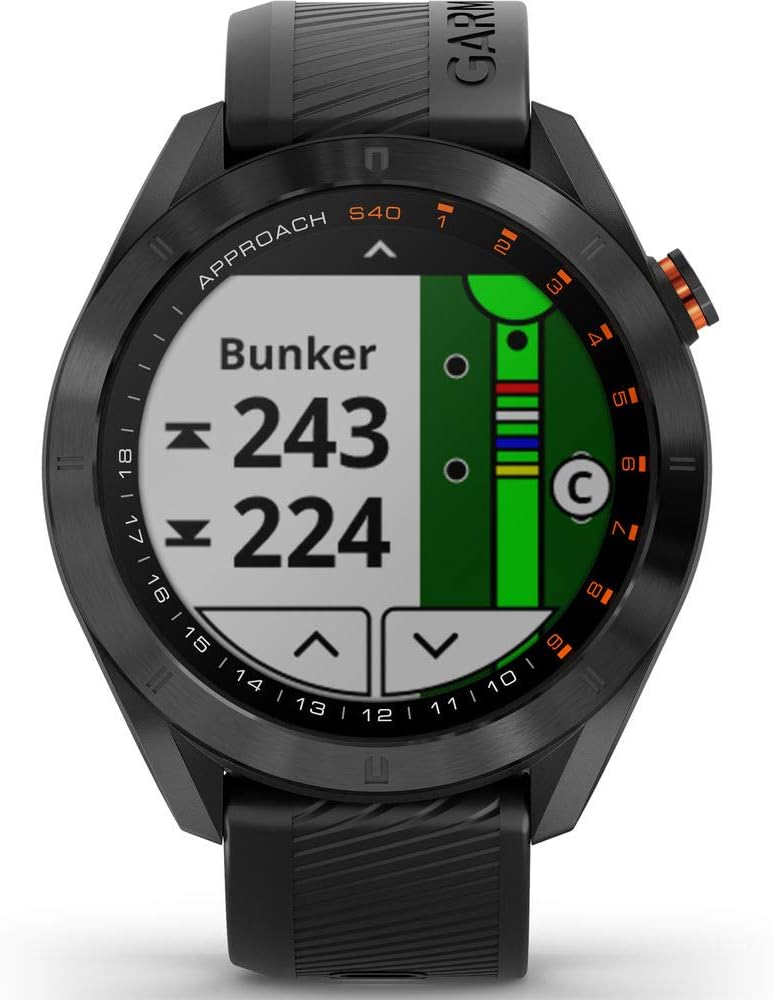 Black GPS Golf Smartwatch with Touchscreen Display U31641