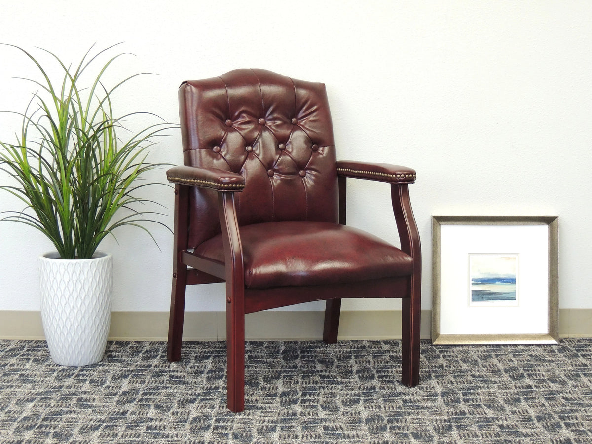 Burgundy Traditional Guest Chair Q43568