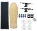 30" Natural Skateboard Complete with Silver Trucks and White Wheels E908