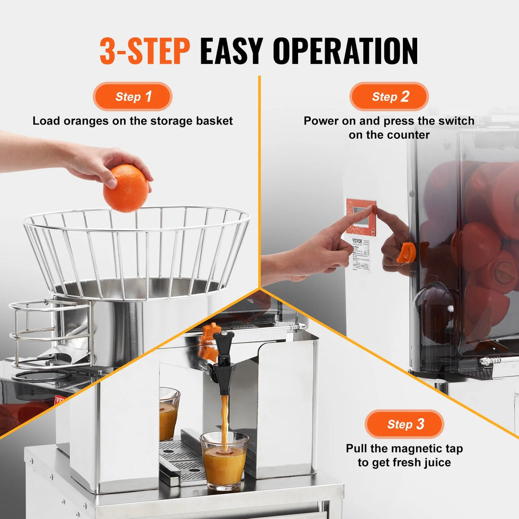 120W Commercial Orange Juicer Machine Automatic Juice Squeezer Extractor A2050