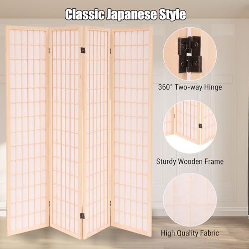 4 Panel Wooden Room Divider Screen O27899