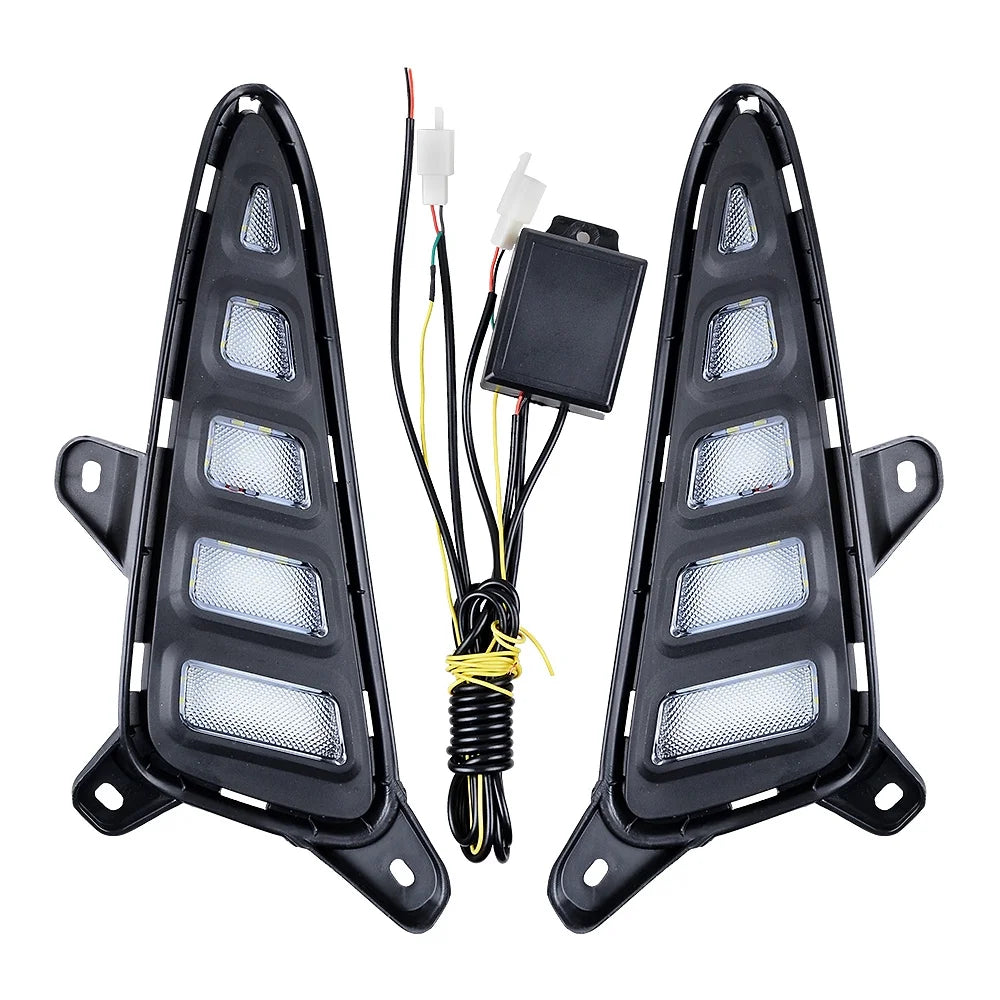 Front LED DRL Daytime Running Light Turn Signal Fog Lamps Bezel Set for Toyota C-HR 2016-2019 T657967