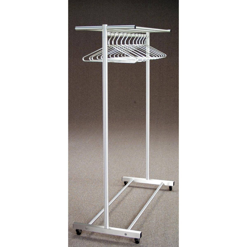 Silver Satin Aluminum Mobile Coat Rack E8339