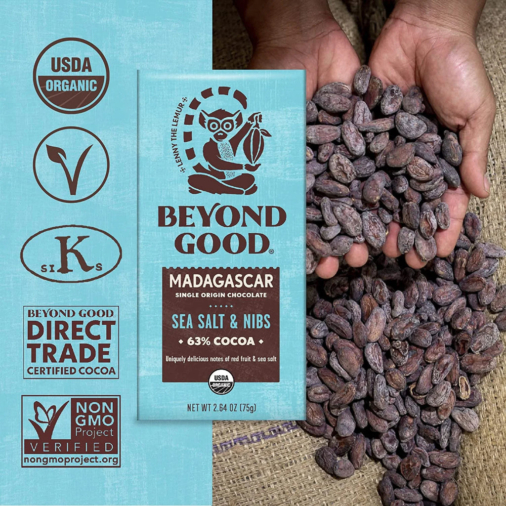 Sea Salt & Nibs Dark Chocolate Bars 10 Pack S3826