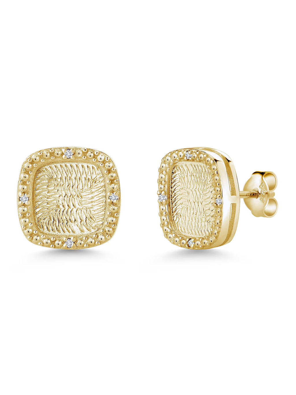 18K Yellow Gold Plated Silver Stud Earrings T786893