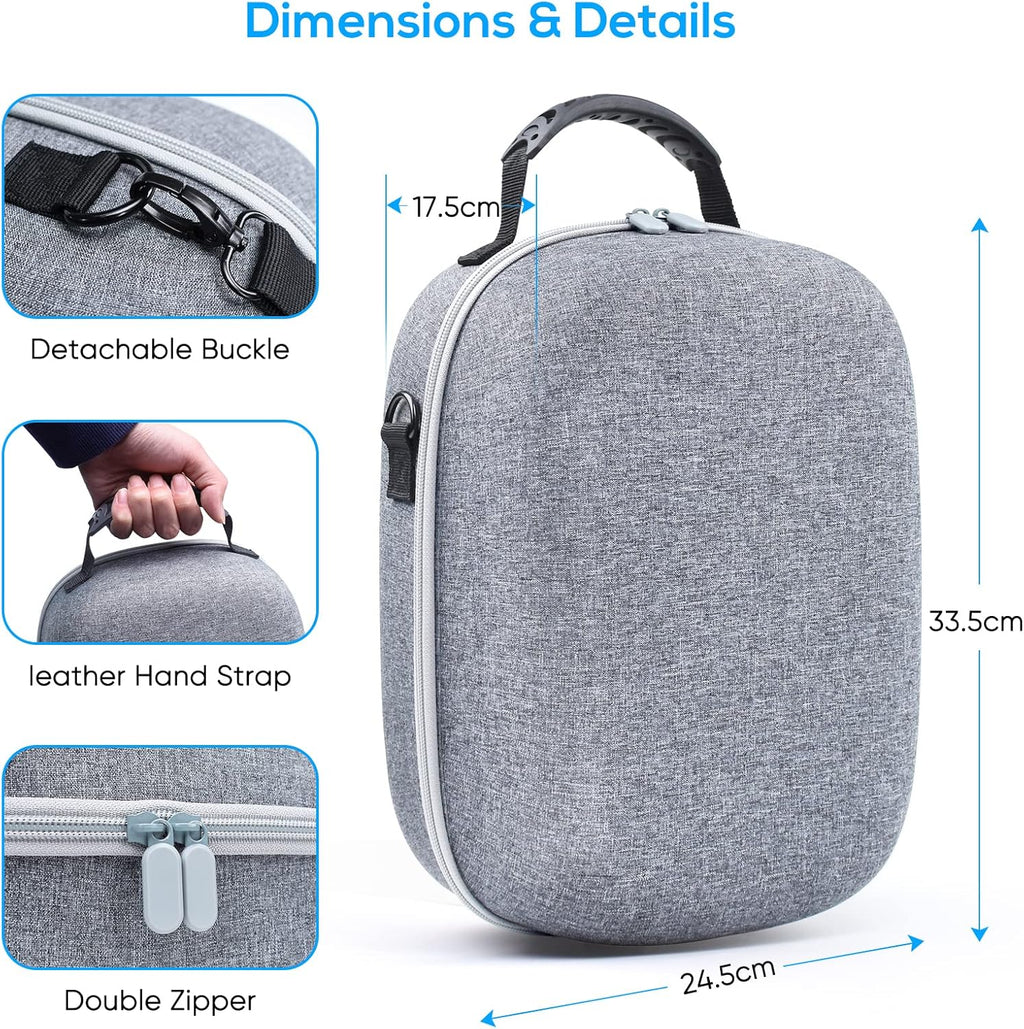 Hard Carrying Case Bag for PlayStation VR2 Gaming Headset and Touch Controllers Accessories K206