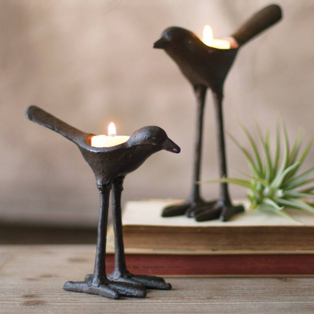 Cast Iron Tea Light Holders, Set of 2 W4535