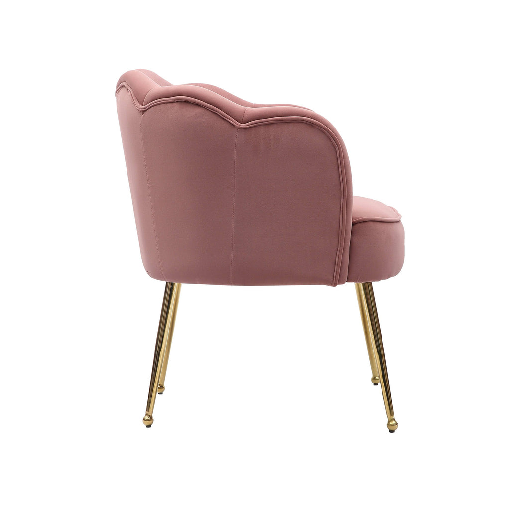 Blue Velvet Accent Chair with Gold Metal Legs R579